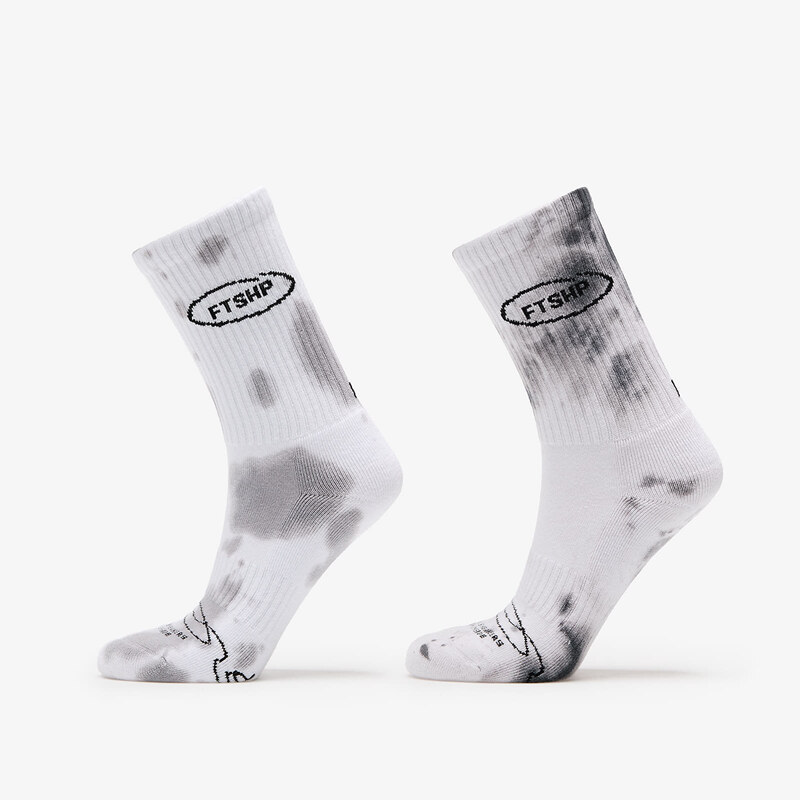 FTSHP Ponožky Footshop Basic Crew Socks 2-Pack Tie Dey Bw 36-38