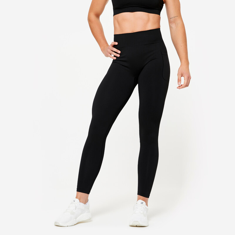 DOMYOS Dámské fitness legíny s vysokým pasem a push up efektem
