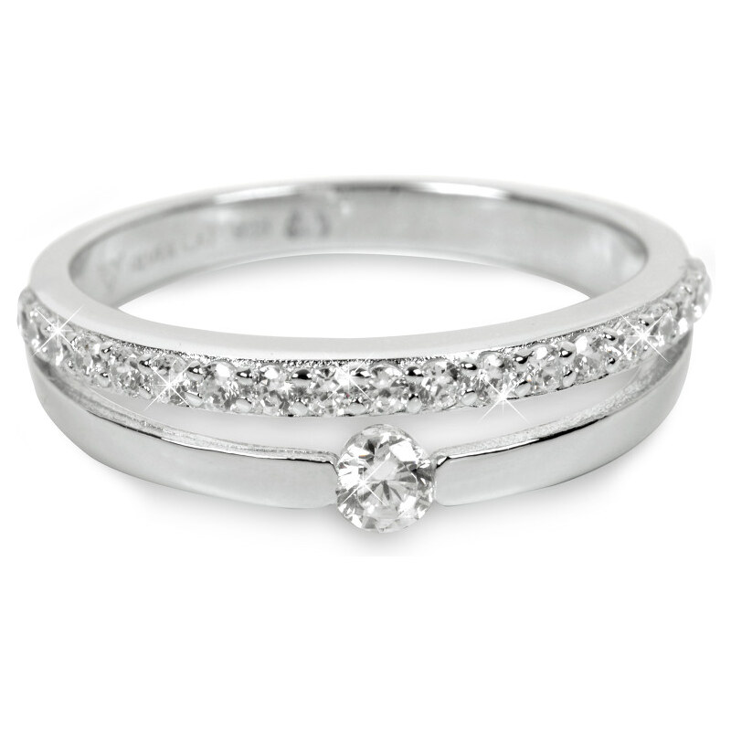 Silver Cat Stříbrný prsten s krystaly SC118