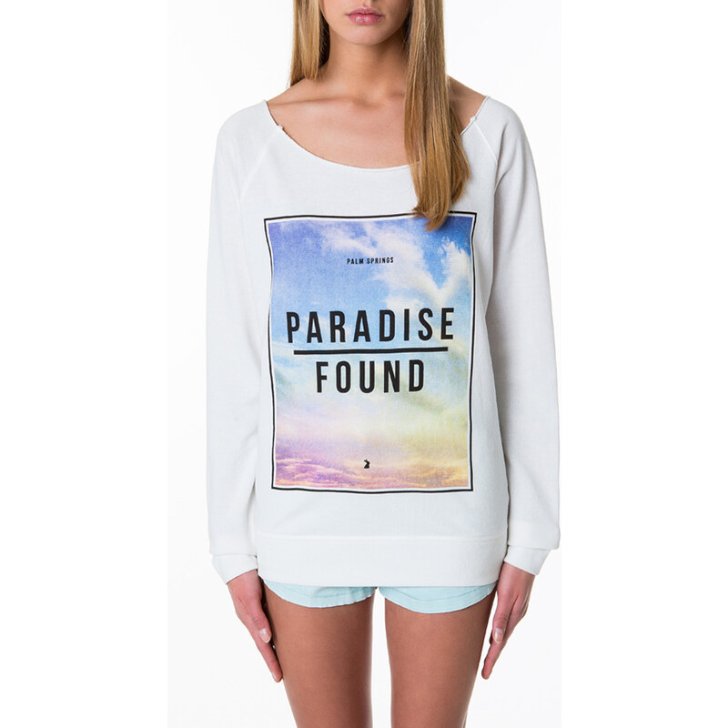 Tally Weijl White "Paradise Found" Print Sweater