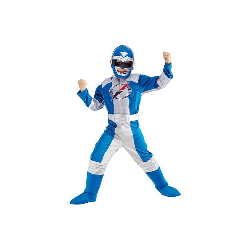 Rubies Power Ranger Blue Muscle Chest - licenční kostým - L 8 - 10 roků