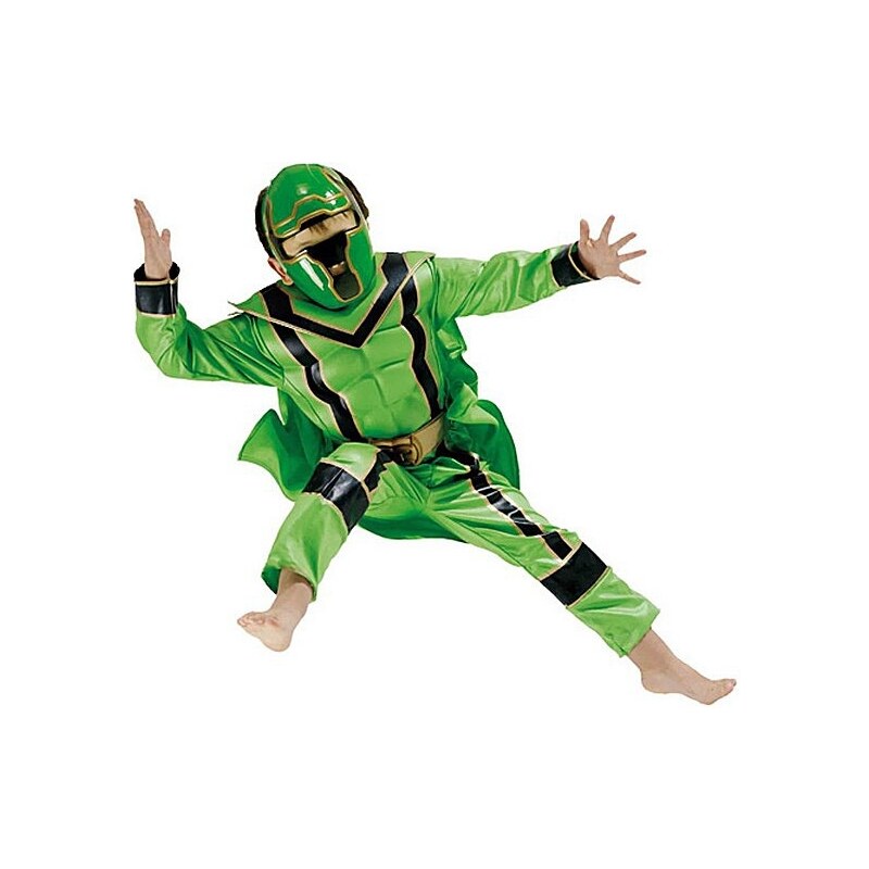 Rubies Kostým Power Ranger Green Boxset - licenční kostým - L 8 - 10 roků