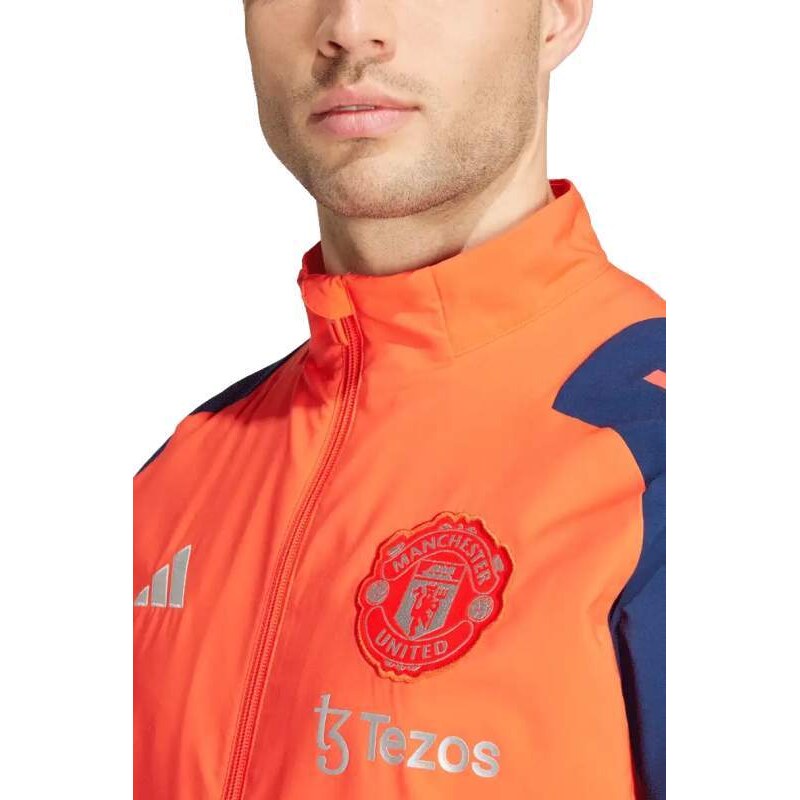 Pánská prezentační bunda Adidas Manchester United 24/25 oranžová