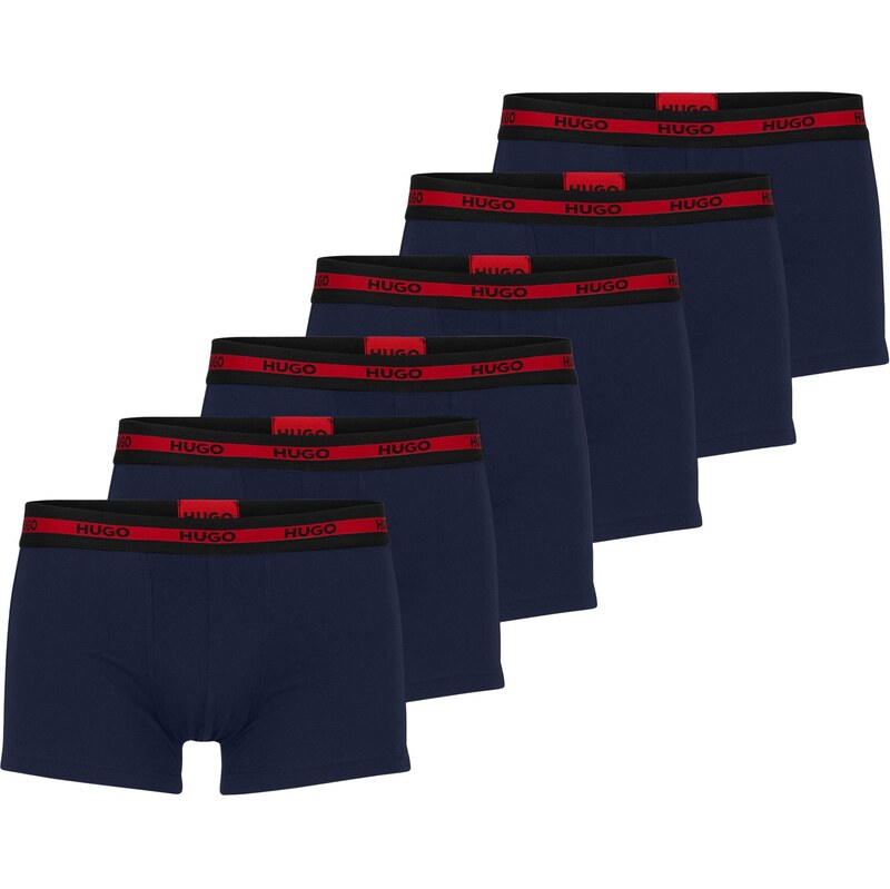 HUGO Boxerky marine modrá / červená / černá