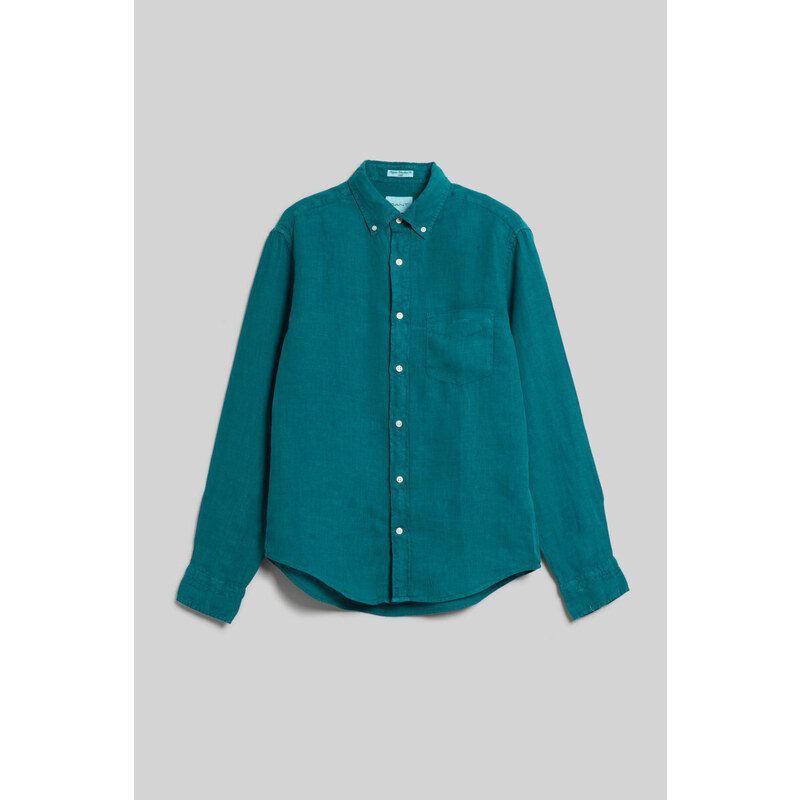 KOŠILE GANT REG GMNT DYED LINEN SHIRT OCEAN TURQUOSIE