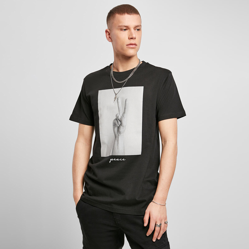 Tričko Urban Classics Peace Sign Tee Black S