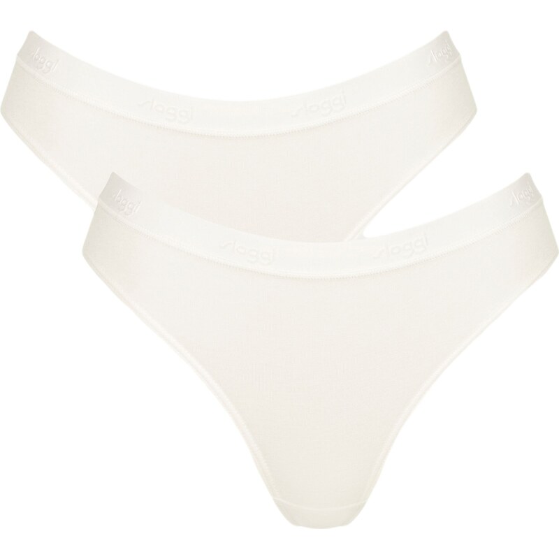 Dámské kalhotky SLOGGI GO CASUAL HIGH LEG 2P 00GZ - SILK WHITE