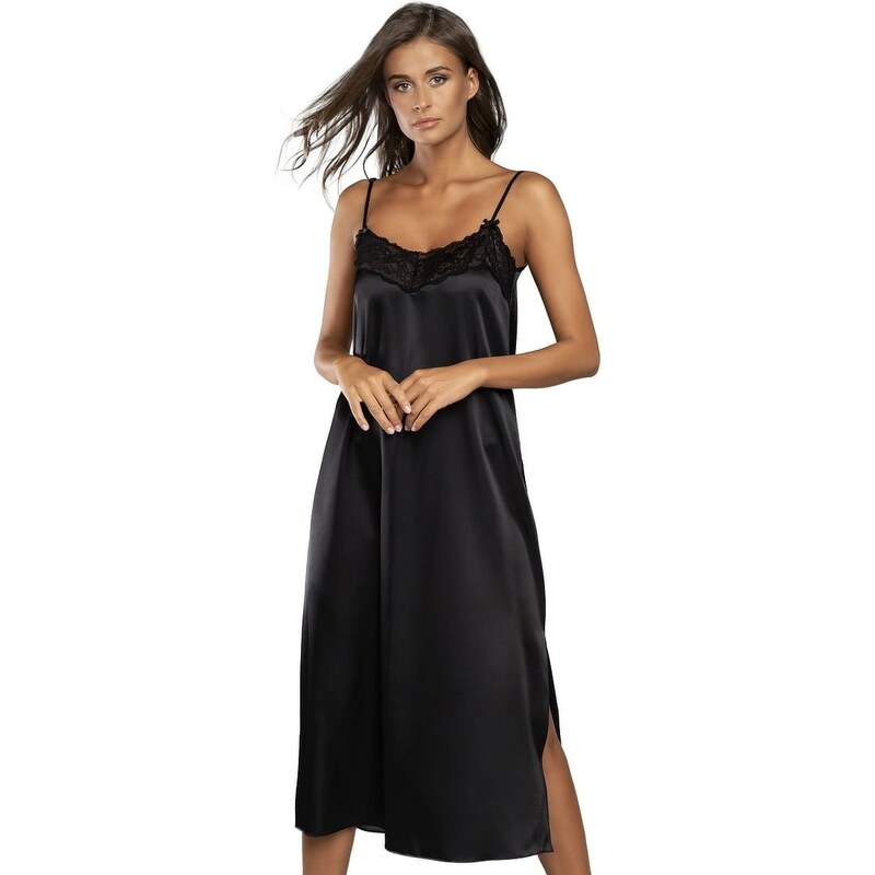 Noční košile ITALIAN FASHION DOTYK dlouhé černá
