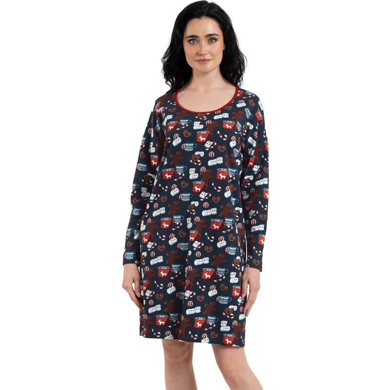 Noční košile ITALIAN FASHION MAKALA dl.ruk. print