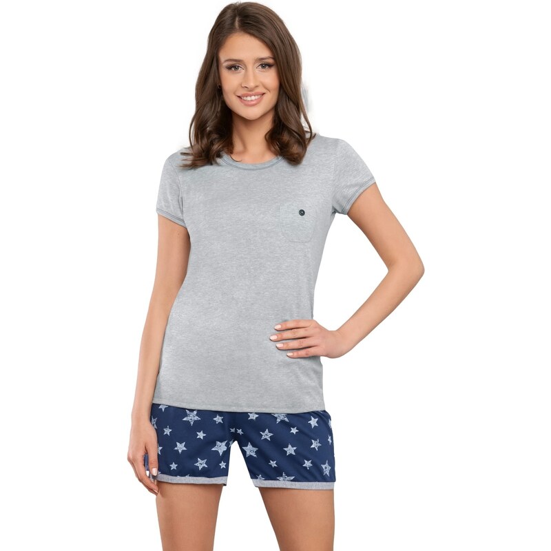 Dámské pyžamo ITALIAN FASHION KOMETA krátká melanž/tmavě modrá 94014462