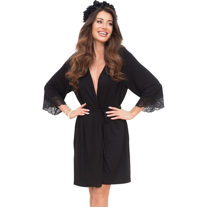 Dámský župan ITALIAN FASHION INSPIRACJA černá