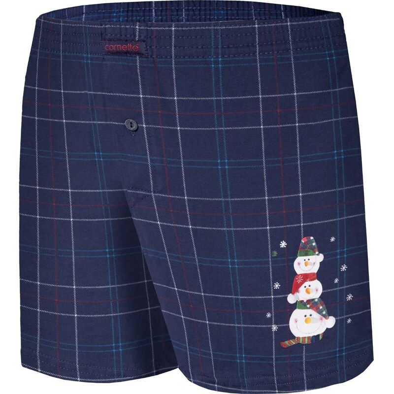 Vánoční boxerky CORNETTE 015/16 SNOWMAN 5 tmavě modrá
