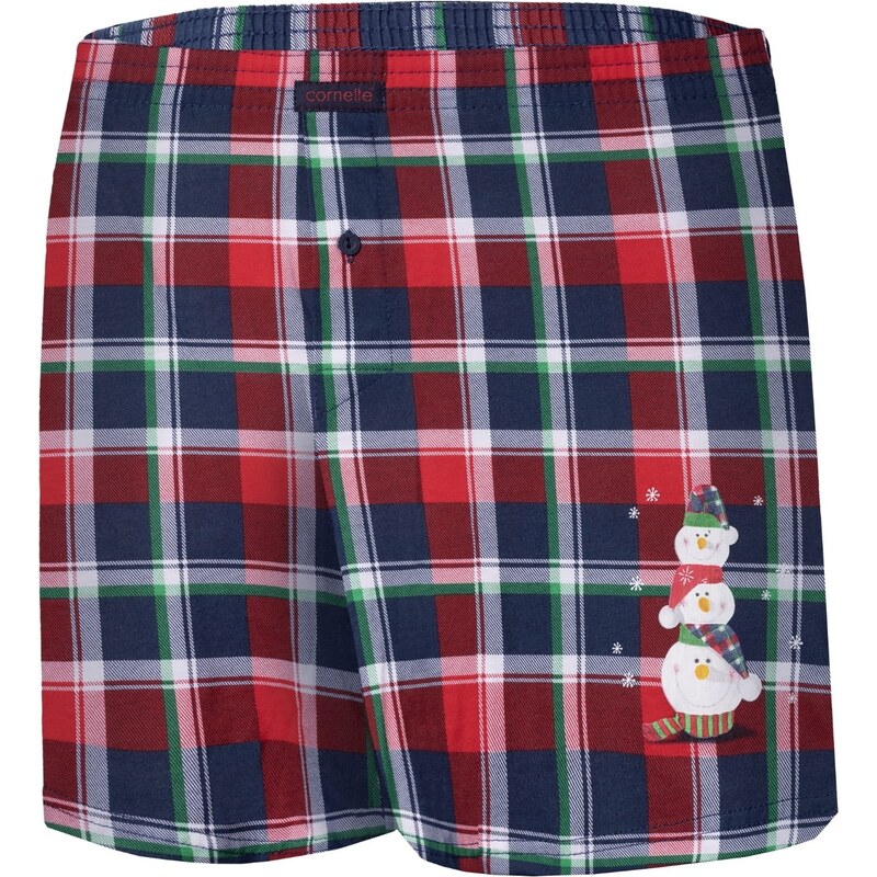 Vánoční boxerky CORNETTE 015/15 SNOWMAN 4 červená