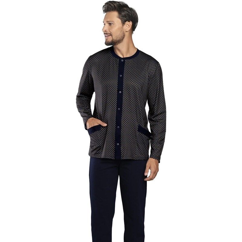 Pánské pyžamo ITALIAN FASHION JOACHIM print/tmavě modrá