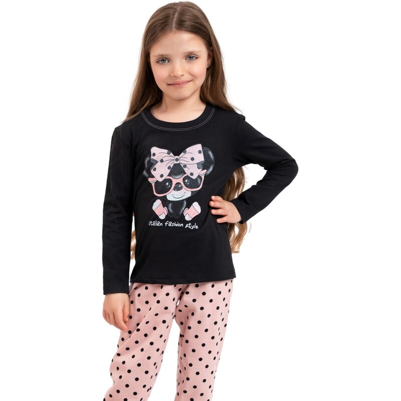 Dívčí pyžamo ITALIAN FASHION BONILLA černá/print