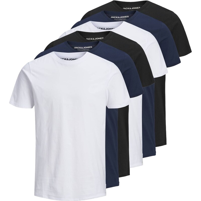 JACK & JONES Tričko marine modrá / černá / bílá