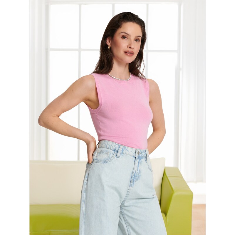 Sinsay - Pruhovaný top - růžová 90525538