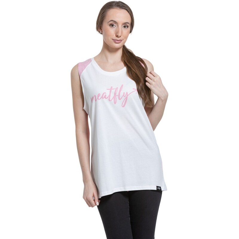 Dámské Tílko Rea Pink Heather/White Meatfly XS 115144628