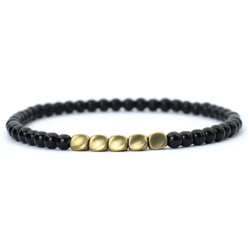 Daniel Dawson Korálkový náramek Diego 4 mm Obsidián