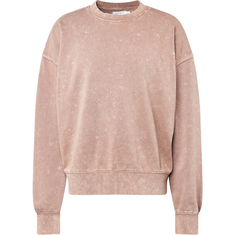 TOPMAN Mikina šedobéžová / bílá