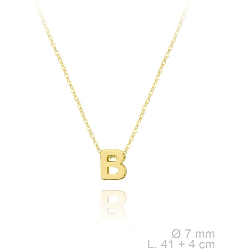 SYLVIENE Pozlacený náhrdelník s písmenem B 94340840