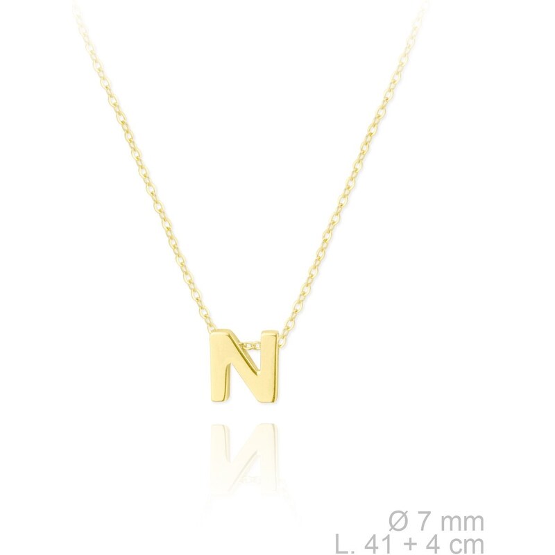 SYLVIENE Pozlacený náhrdelník s písmenem N 94340828