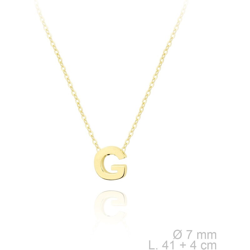 SYLVIENE Pozlacený náhrdelník s písmenem G 94340835