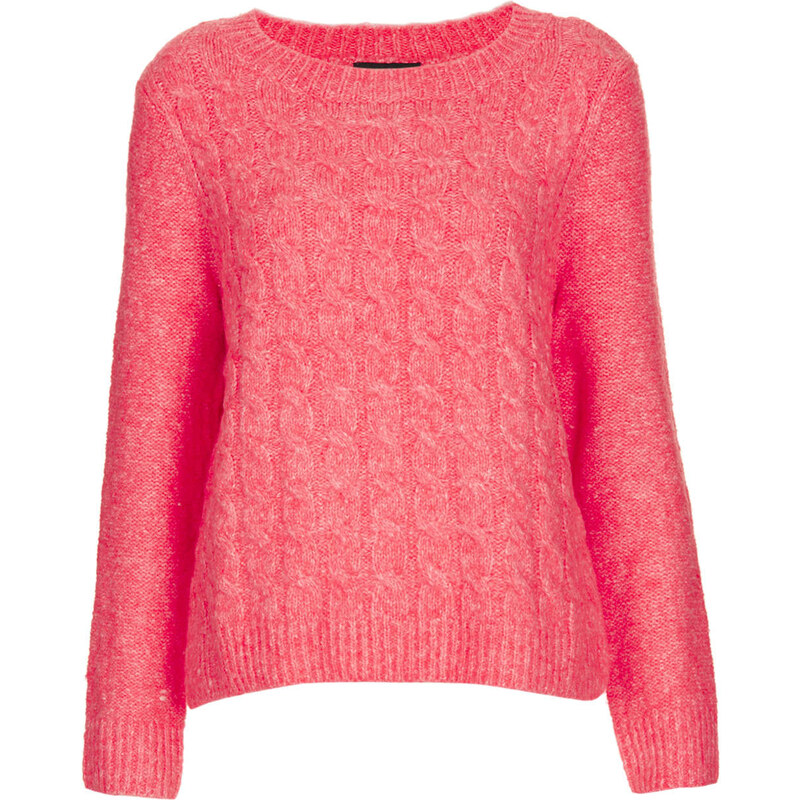 Topshop Knitted Felted Cable Jumper