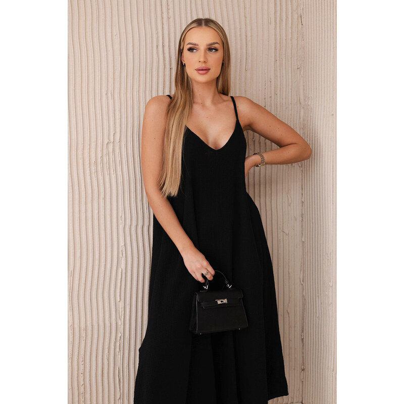Fashionweek Dlouhé Mušelínové šaty na ramínka K88534 105438427