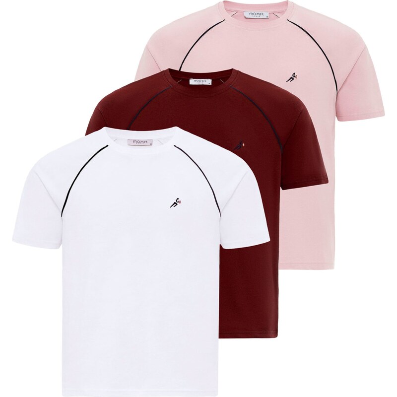 Moxx Paris Tričko pink / bordó / černá / bílá