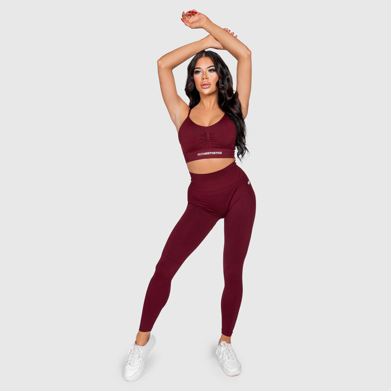 Sportovní legíny Iron Aesthetics Inspire, bordové