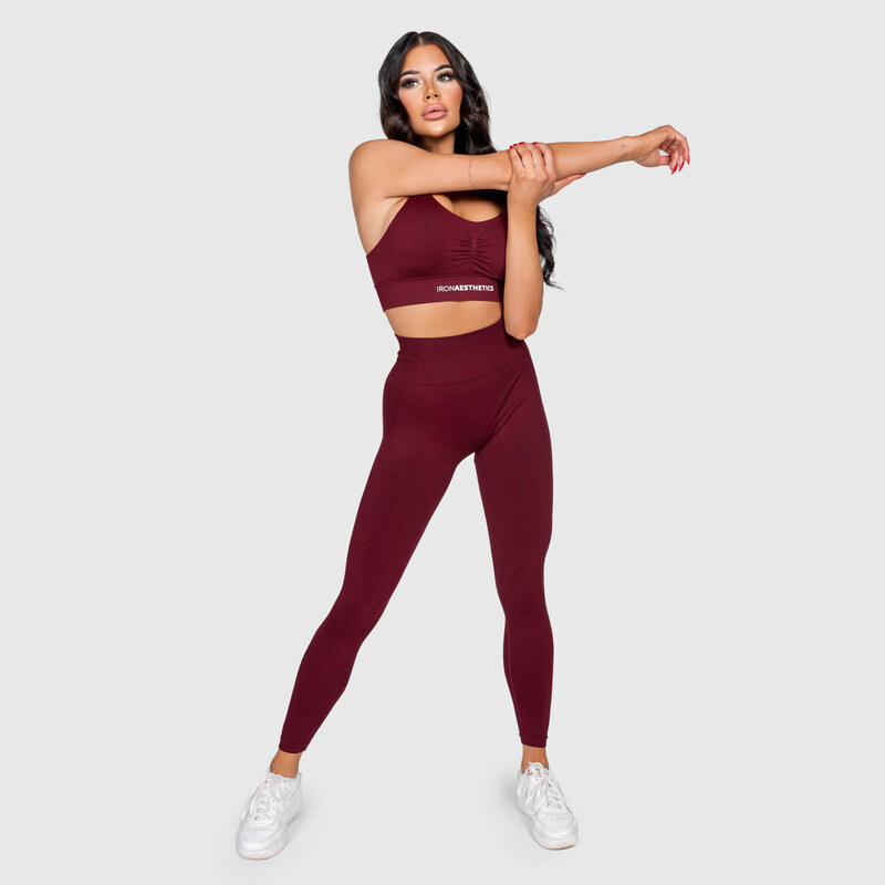 Sportovní legíny Iron Aesthetics Inspire, bordové
