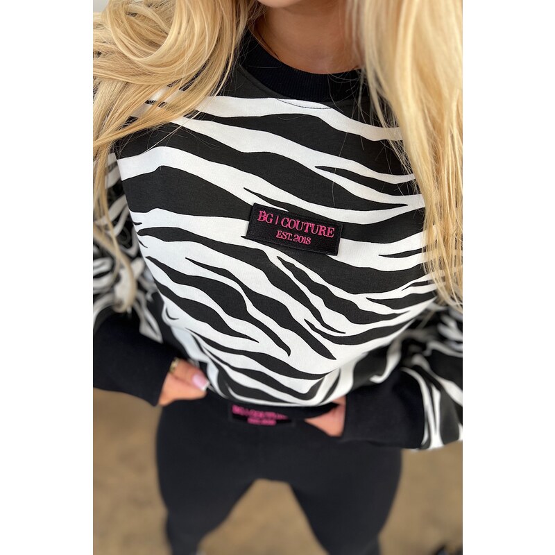Brandenburg Couture Mikina BG Fantasy Print černá/bílá 94364141
