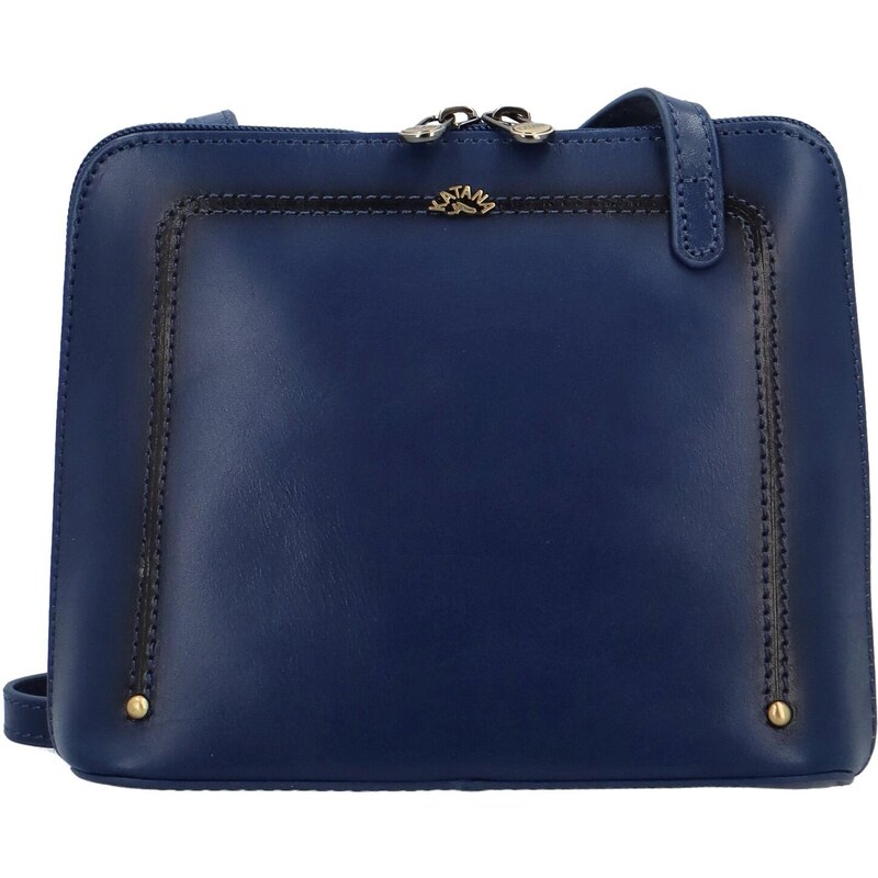 Dámská kožená crossbody kabelka tmavě modrá - Katana Elenka