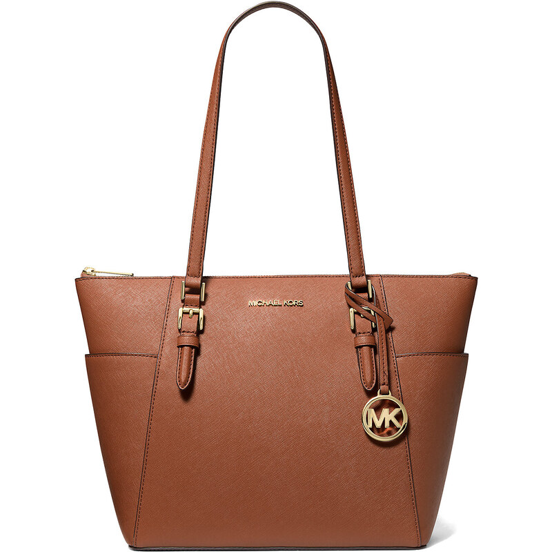 Michael Kors Charlotte Large Saffiano Leather Top-Zip Tote Bag