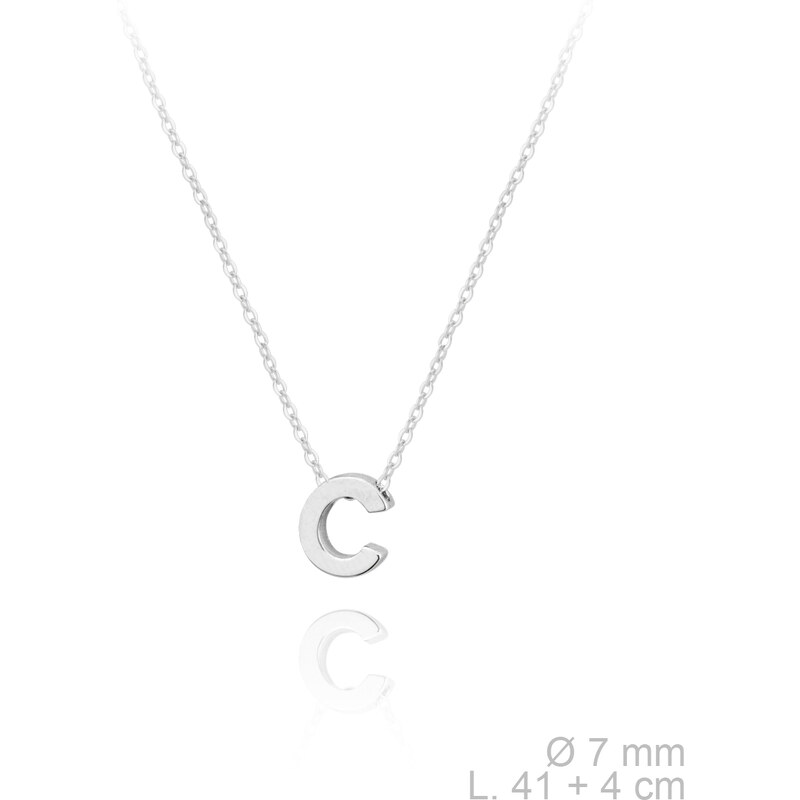 SYLVIENE Stříbrný náhrdelník s písmenem C 94403252