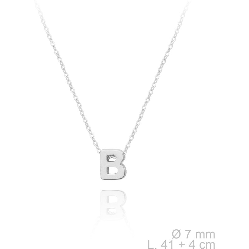 SYLVIENE Stříbrný náhrdelník s písmenem B 94403253