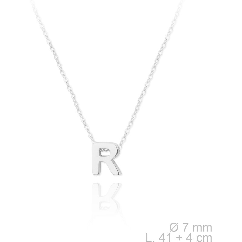 SYLVIENE Stříbrný náhrdelník s písmenem R 94403238
