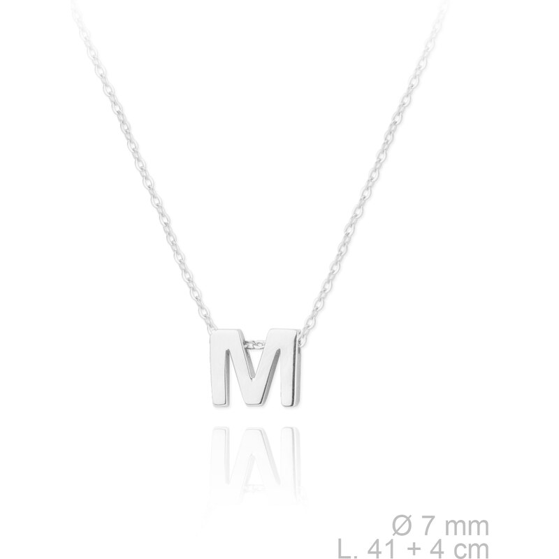 SYLVIENE Stříbrný náhrdelník s písmenem M 94403242