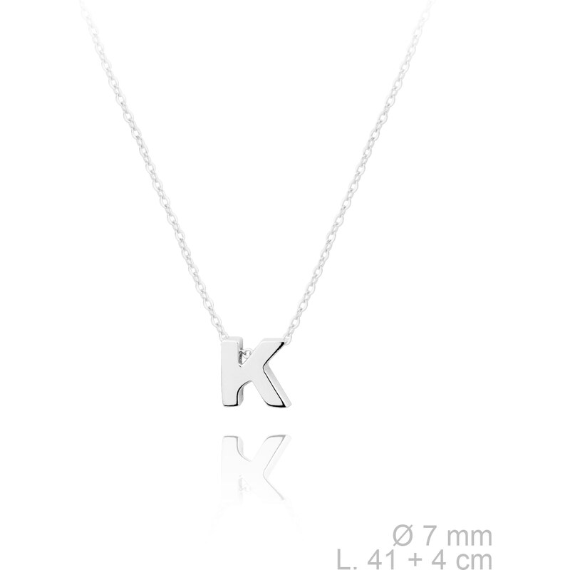 SYLVIENE Stříbrný náhrdelník s písmenem K 94403244