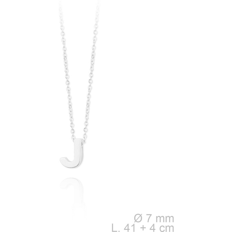 SYLVIENE Stříbrný náhrdelník s písmenem J 94403245