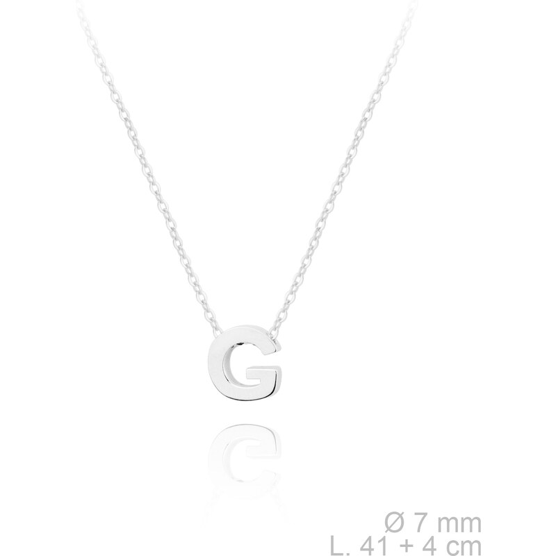 SYLVIENE Stříbrný náhrdelník s písmenem G 94403248