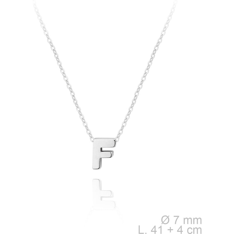 SYLVIENE Stříbrný náhrdelník s písmenem F 94403249