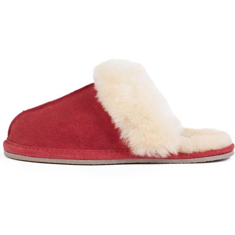 Minnetonka Pantofle Sheepskin Slide béžová / červená 109315160