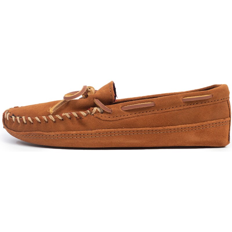 Minnetonka Mokasíny Doublebottomfleece hnědá