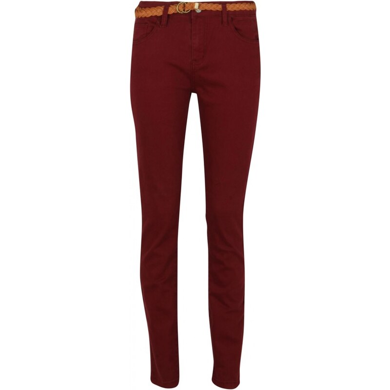 Soul Cal SoulCal Belted Twill Womens Trousers, merlot