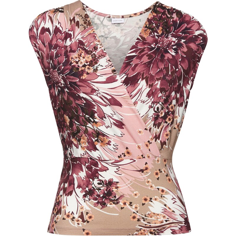 LASCANA Top šedobéžová / bobule / růžová / bílá 97941956