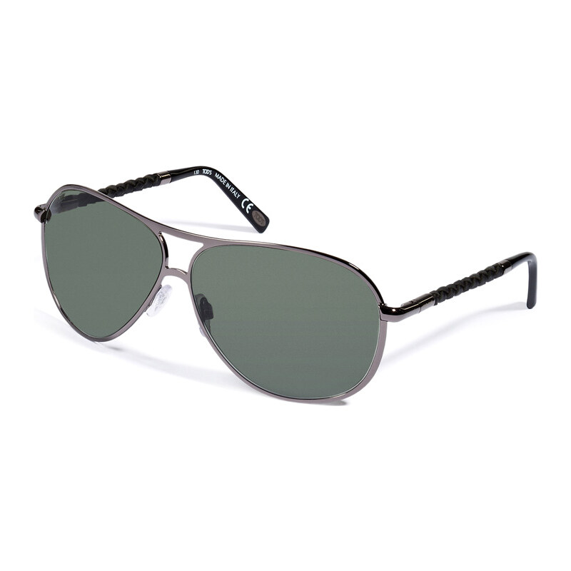 Tods Metal Aviator Sunglasses with Leather Handles