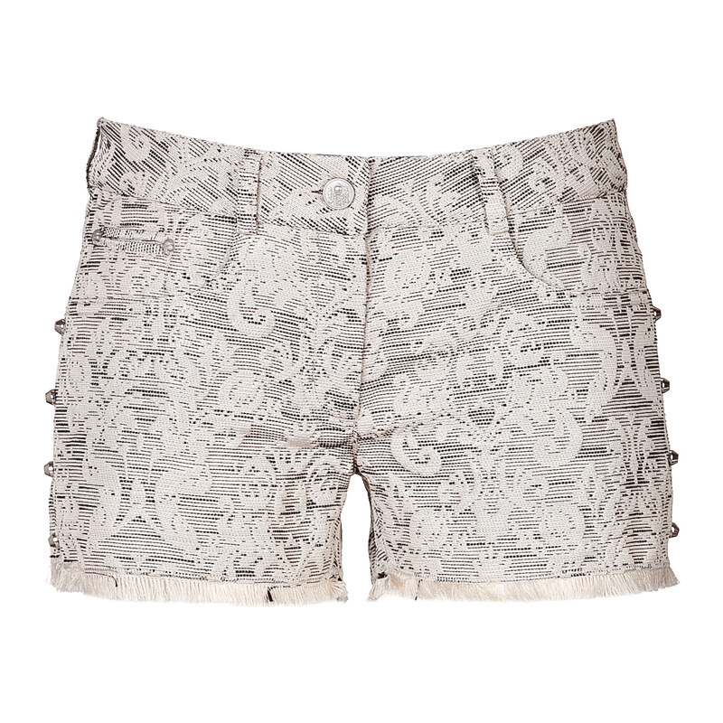 The Kooples Jacquard Shorts with Stud Trim