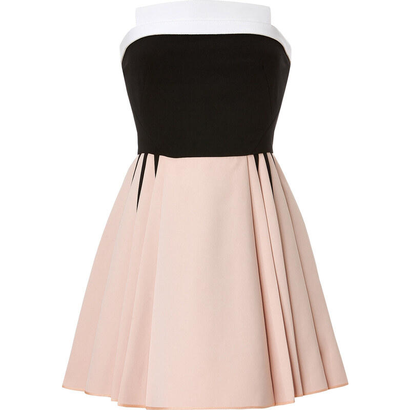 David Koma Strapless Tri-Color Dress